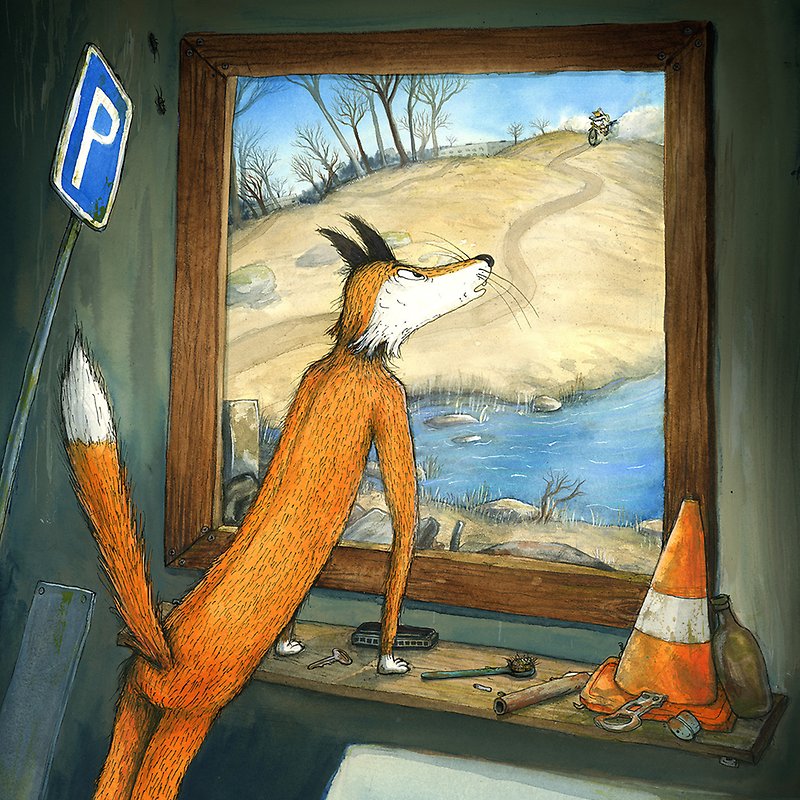 Bild ur boken <i>R&auml;ven som l&auml;rde sig cykla</i> av Marcus-Gunnar Pettersson